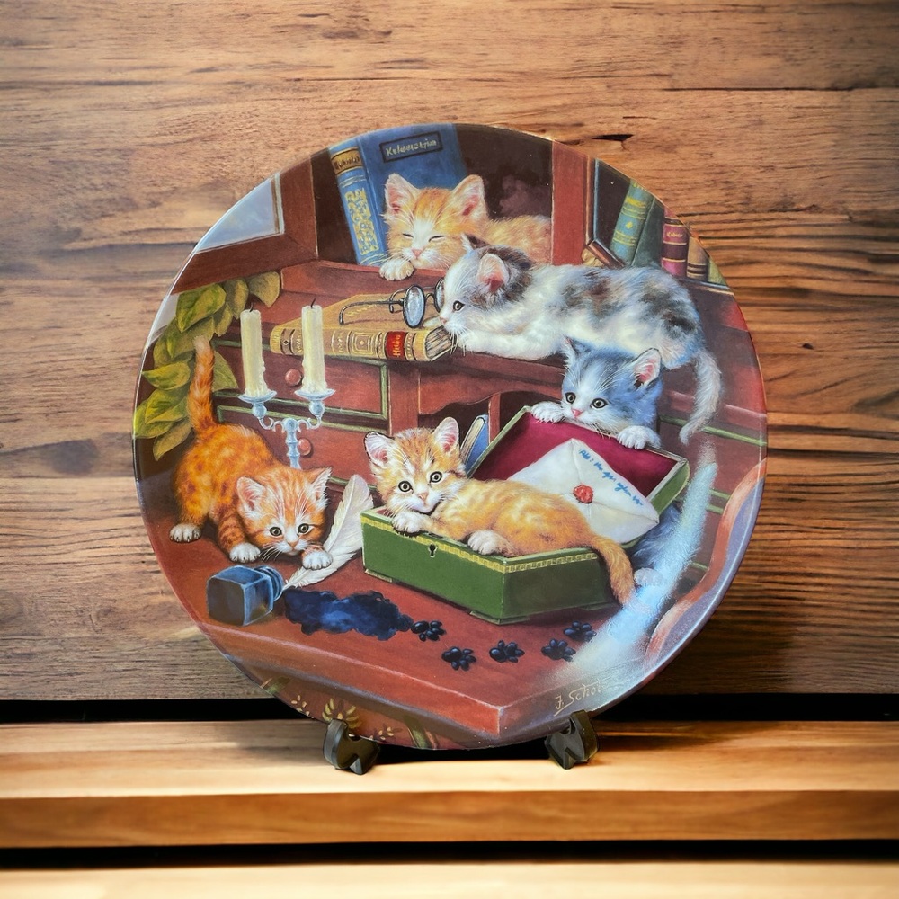 Study Break Collector Plate Litter Rascals Jurgen Scholz Cats Kittens
